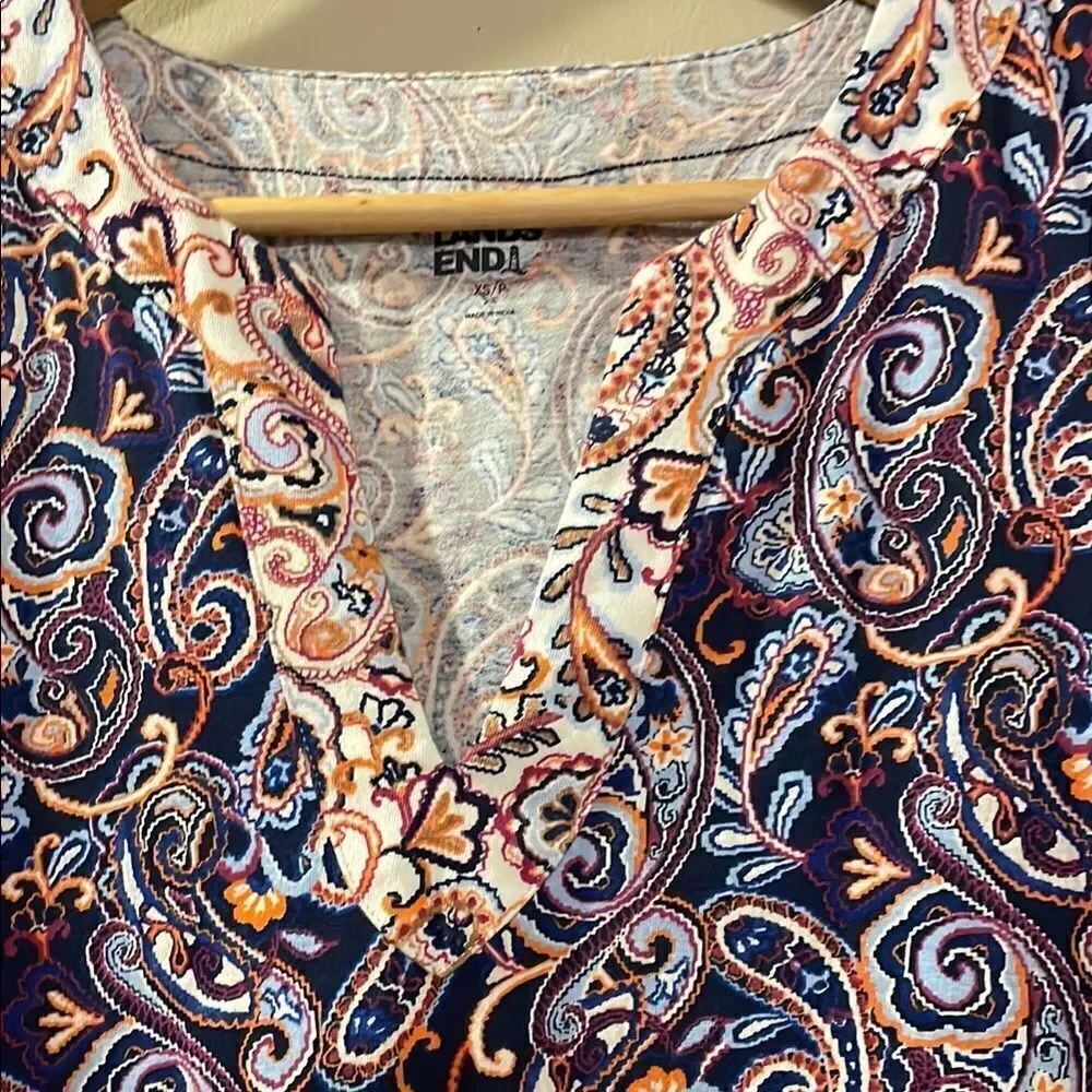 Lands' End Paisley Print Midi Dress